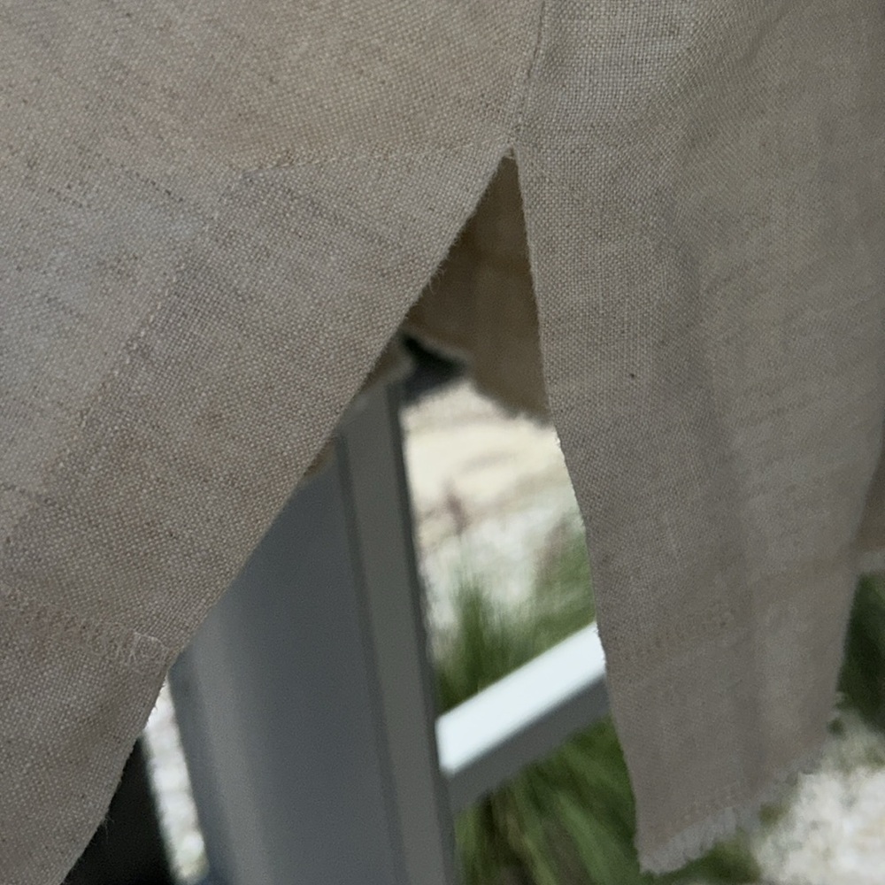 CHICO’S DESIGN Button-Up Jacket with Patch Detail Size 2 💯 % LINEN - Picture 6 of 15